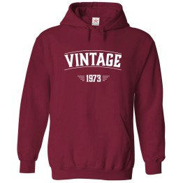 Vintage 1973 Nostalgic Print Unisex Kids & Adult Pullover Hoodie									